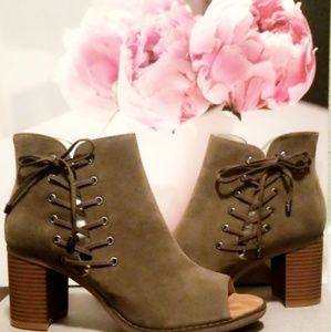 Open toe booties